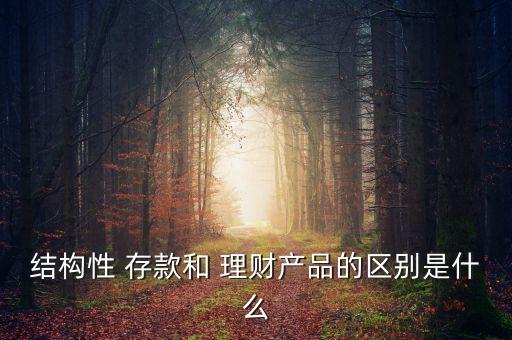 結(jié)構(gòu)性 存款和 理財產(chǎn)品的區(qū)別是什么
