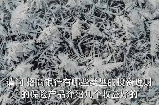 請問 招商銀行有哪些類型的投資理財(cái)?shù)谋ｋU產(chǎn)品介紹幾個收益好的