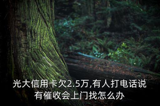 光大信用卡欠2.5萬,有人打電話說有催收會上門找怎么辦