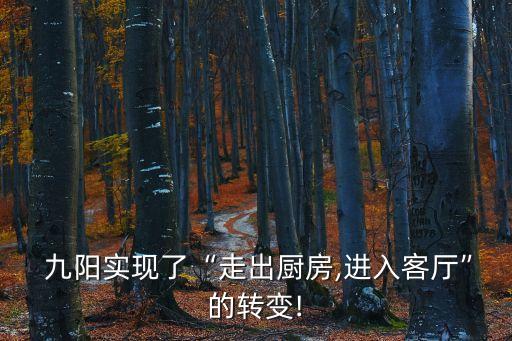  九陽實(shí)現(xiàn)了“走出廚房,進(jìn)入客廳”的轉(zhuǎn)變!