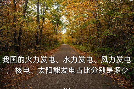我國(guó)的火力發(fā)電、水力發(fā)電、風(fēng)力發(fā)電、 核電、太陽(yáng)能發(fā)電占比分別是多少...