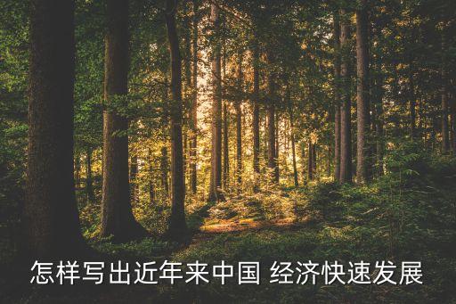 怎樣寫出近年來中國 經濟快速發(fā)展