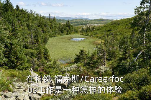 在科銳 ?？怂?Careerfocus工作是一種怎樣的體驗