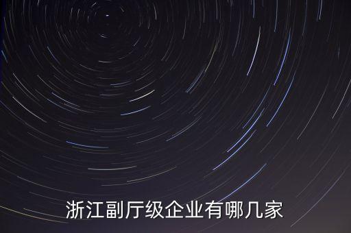 浙江副廳級企業(yè)有哪幾家
