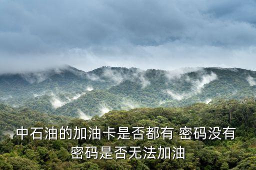中石油的加油卡是否都有 密碼沒(méi)有 密碼是否無(wú)法加油