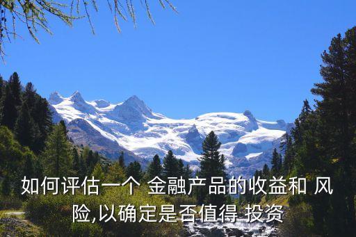 如何評估一個 金融產(chǎn)品的收益和 風險,以確定是否值得 投資