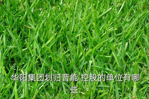  華陽(yáng)集團(tuán)劃歸晉能 控股的單位有哪些