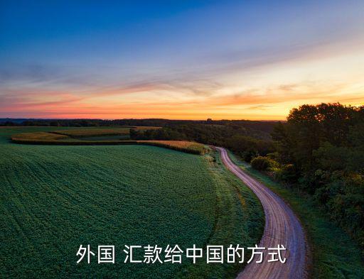 外國 匯款給中國的方式