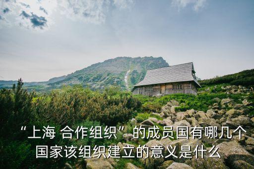 “上海 合作組織”的成員國(guó)有哪幾個(gè) 國(guó)家該組織建立的意義是什么