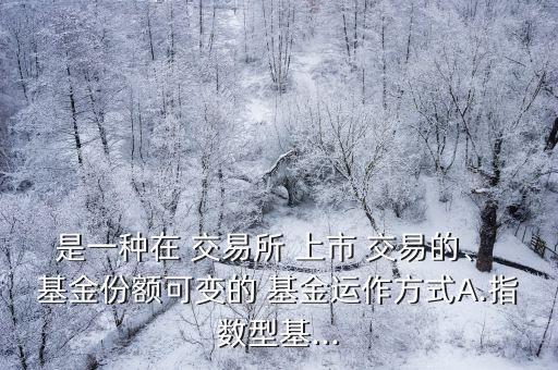 是一種在 交易所 上市 交易的、 基金份額可變的 基金運(yùn)作方式A.指數(shù)型基...