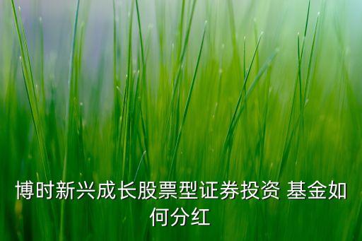 博時(shí)新興成長股票型證券投資 基金如何分紅