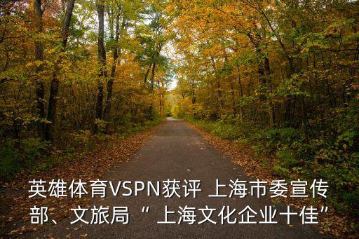 英雄體育VSPN獲評 上海市委宣傳部、文旅局“ 上海文化企業(yè)十佳”