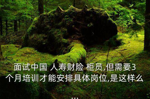 面試中國(guó) 人壽財(cái)險(xiǎn) 柜員,但需要3個(gè)月培訓(xùn)才能安排具體崗位,是這樣么...