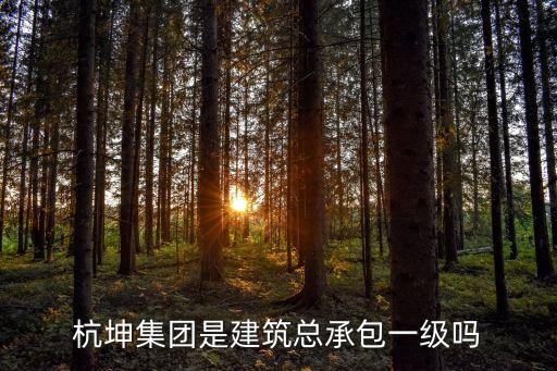 杭坤集團(tuán)是建筑總承包一級(jí)嗎