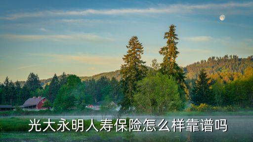  光大永明人壽保險怎么樣靠譜嗎