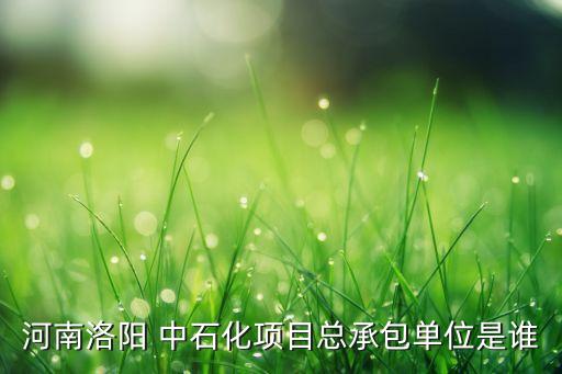 河南洛陽 中石化項(xiàng)目總承包單位是誰