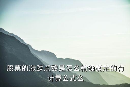  股票的漲跌點數(shù)是怎么精確確定的有 計算公式么