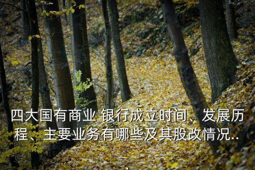 四大國有商業(yè) 銀行成立時間、發(fā)展歷程、主要業(yè)務有哪些及其股改情況...