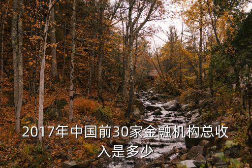 2017年中國前30家金融機構總收入是多少