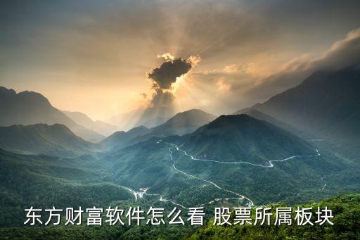 東方財富軟件怎么看 股票所屬板塊