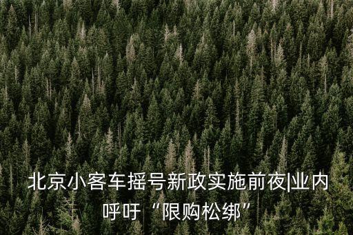  北京小客車搖號新政實(shí)施前夜|業(yè)內(nèi)呼吁“限購松綁”