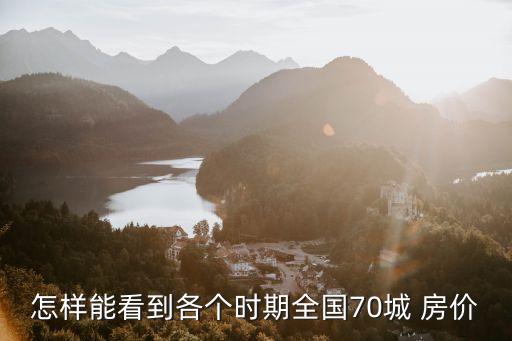 怎樣能看到各個(gè)時(shí)期全國(guó)70城 房?jī)r(jià)