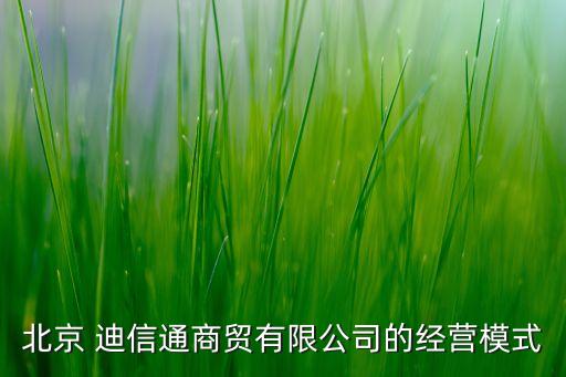 北京 迪信通商貿(mào)有限公司的經(jīng)營模式