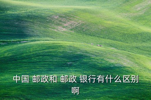 中國(guó) 郵政和 郵政 銀行有什么區(qū)別啊