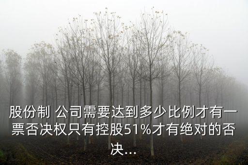 股份制 公司需要達(dá)到多少比例才有一票否決權(quán)只有控股51%才有絕對的否決...