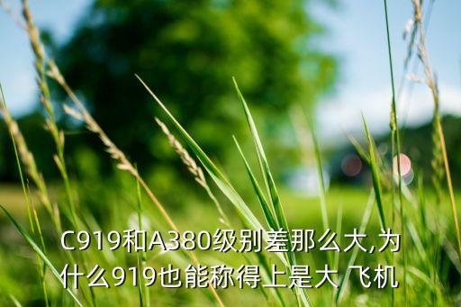C919和A380級別差那么大,為什么919也能稱得上是大 飛機(jī)