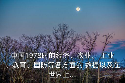 中國1978時的經(jīng)濟(jì)、農(nóng)業(yè)、 工業(yè)、教育、國防等各方面的 數(shù)據(jù)以及在世界上...