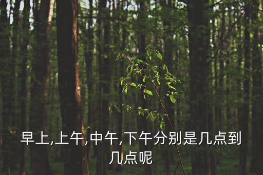 早上,上午,中午,下午分別是幾點(diǎn)到幾點(diǎn)呢