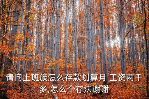 請問上班族怎么存款劃算月 工資兩千多,怎么個(gè)存法謝謝
