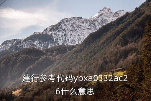 建行參考代碼ybxa0332ac26什么意思