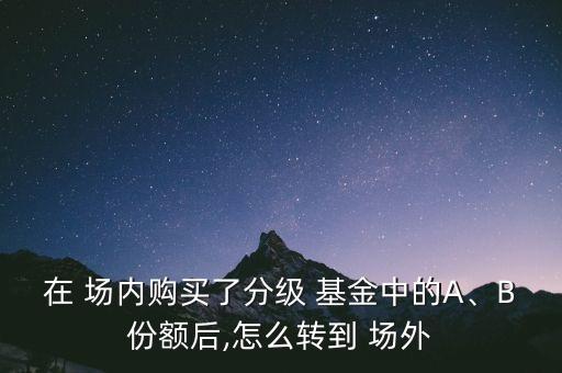 在 場內(nèi)購買了分級 基金中的A、B份額后,怎么轉(zhuǎn)到 場外