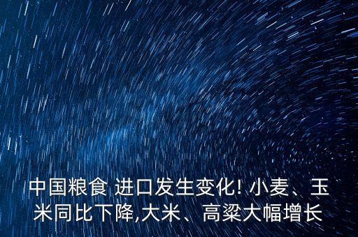 中國糧食 進口發(fā)生變化! 小麥、玉米同比下降,大米、高粱大幅增長