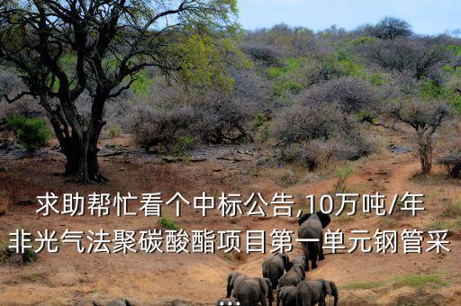 求助幫忙看個(gè)中標(biāo)公告,10萬(wàn)噸/年非光氣法聚碳酸酯項(xiàng)目第一單元鋼管采...