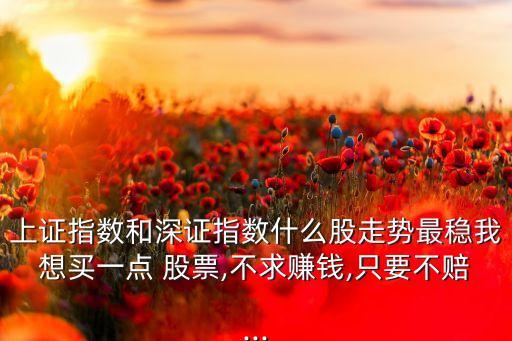 上證指數(shù)和深證指數(shù)什么股走勢(shì)最穩(wěn)我想買一點(diǎn) 股票,不求賺錢,只要不賠...