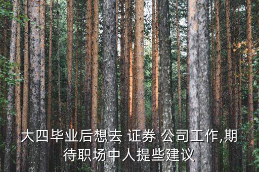 大四畢業(yè)后想去 證券 公司工作,期待職場中人提些建議