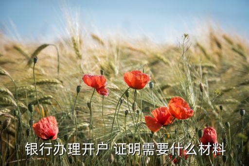  銀行辦理開(kāi)戶 證明需要什么材料