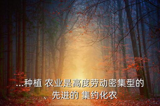 ...種植 農(nóng)業(yè)是高度勞動(dòng)密集型的、先進(jìn)的 集約化農(nóng)