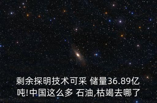 剩余探明技術(shù)可采 儲量36.89億噸!中國這么多 石油,枯竭去哪了