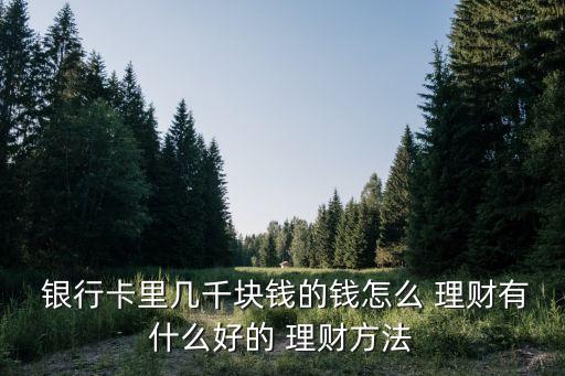  銀行卡里幾千塊錢的錢怎么 理財(cái)有什么好的 理財(cái)方法