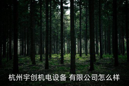 杭州宇創(chuàng)機電設(shè)備 有限公司怎么樣