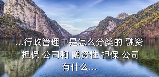 融資性擔(dān)保公司的性質(zhì),非融資性擔(dān)保公司需要誰(shuí)批準(zhǔn)