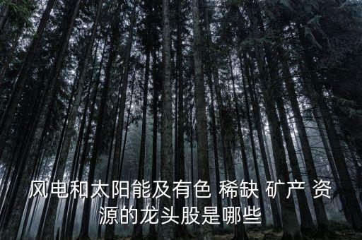 風(fēng)電和太陽(yáng)能及有色 稀缺 礦產(chǎn) 資源的龍頭股是哪些