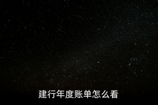 建行年度賬單怎么看