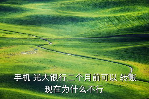  手機 光大銀行二個月前可以 轉賬現(xiàn)在為什么不行