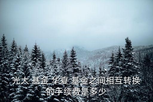 光大 基金 華夏 基金之間相互轉(zhuǎn)換的手續(xù)費(fèi)是多少