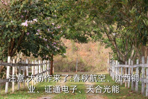 注意,大動(dòng)作來了:春秋航空、江西銅業(yè)、證通電子、天合光能